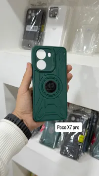 كفر حماية Poco X7 Pro بتصميم عسكري مع حلقة دوارة