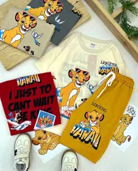 طقم ملابس أطفال صيفي بتصميم الأسد الملك (The Lion King)