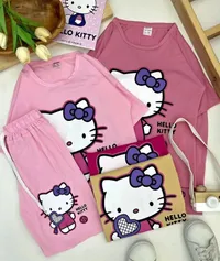 طقم ملابس أطفال صيفي - هالو كيتي (Hello Kitty)