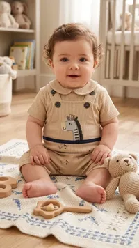 طقم أفرول أطفال بتصميم حمار وحشي