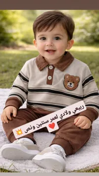 طقم ملابس أطفال بتصميم دب