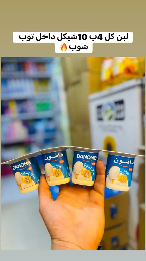 زبادي طبيعي - دانون (Danone) - مواد غذائية وبقالة - سوق غزة