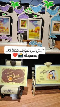 حامل صور خشبي بتصميم طائر ملون