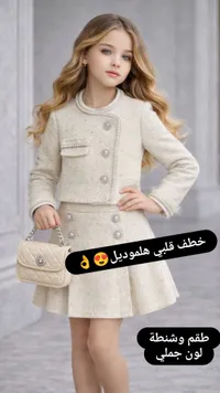 طقم تنورة وجاكيت رسمي للأطفال مع حقيبة