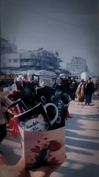 صندوق هدايا مميز مع كوب وشوكولاتة أوريو
