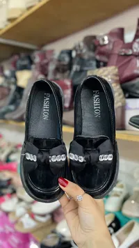 حذاء أطفال رسمي بفيونكة لامعة - فاشن (Fashion)