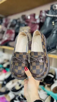 حذاء أطفال كلاسيكي بنقشة مربعات - فاشن (Fashion)
