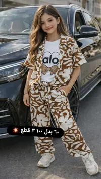 طقم ملابس أطفال بناتي (Alo)