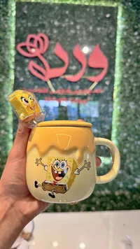 مج سيراميك سبونج بوب مع غطاء ومجسم