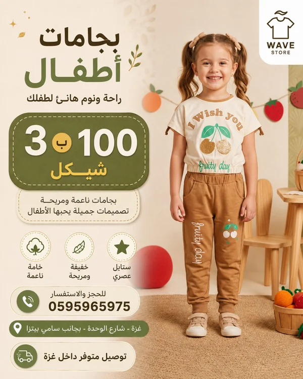 بجامات أطفال - ويف ستور (Wave Store) - ملابس أطفال - سوق غزة