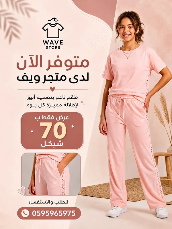 طقم ملابس صيفي ناعم - متجر ويف (Wave Store) - ملابس أطفال - سوق غزة