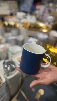 كوب سيراميك أزرق داكن