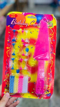 طقم أدوات كيك وشمع عيد ميلاد (Birthday Candle Set)