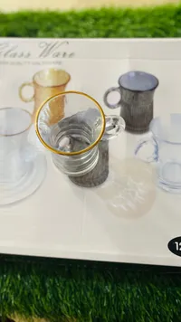 طقم كاسات شاي زجاجية فاخرة - جلاس وير (Glass Ware)