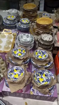 طقم صحون سيراميك مزخرف