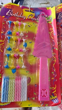 طقم شموع عيد ميلاد مع قطاعة كيك (Birthday Candle Set)