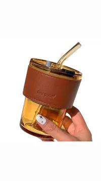 كوب زجاجي مع ماصة - Gorgeous