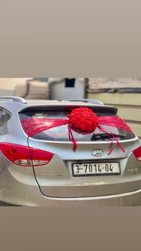 طقم تزيين سيارة الأفراح بالورود الحمراء والتل