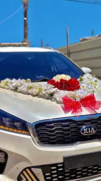 طقم زينة ورود لسيارات الأفراح